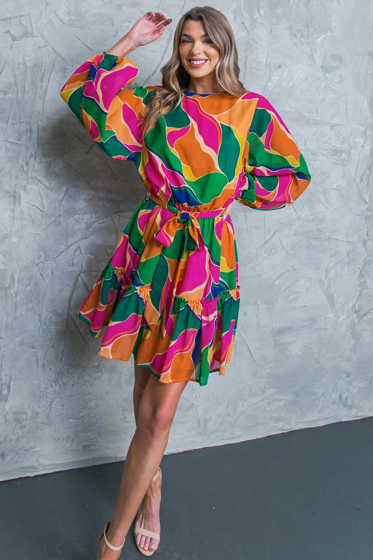 THANK ME LATER WOVEN MINI DRESS Flying Tomato